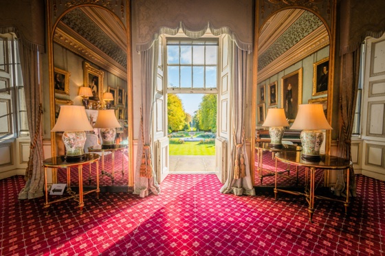 Haddo Hall drawing room through to terrace garden